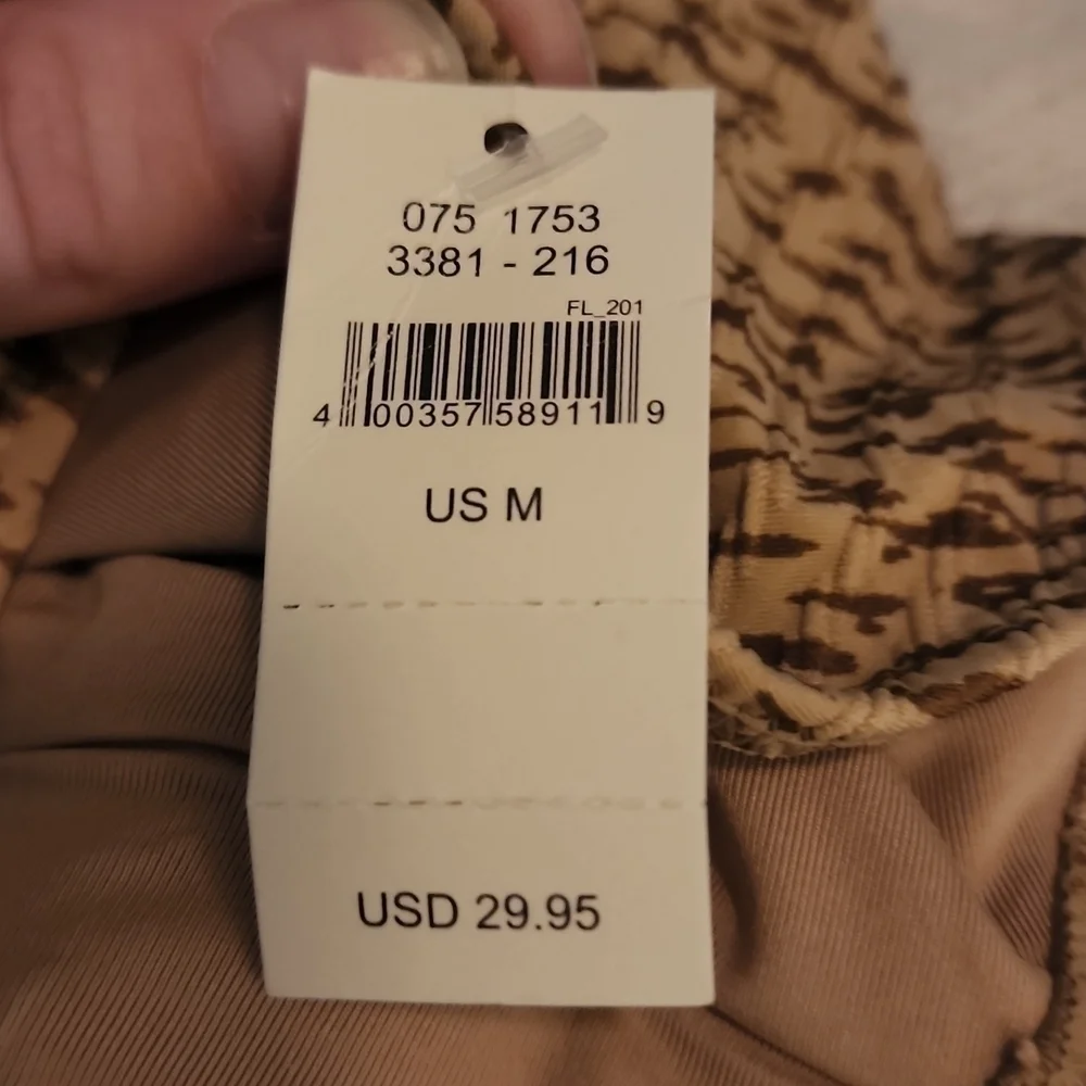 New Aerie Animal Print Bikini Bottoms Neutral Tan Ribbed Texture